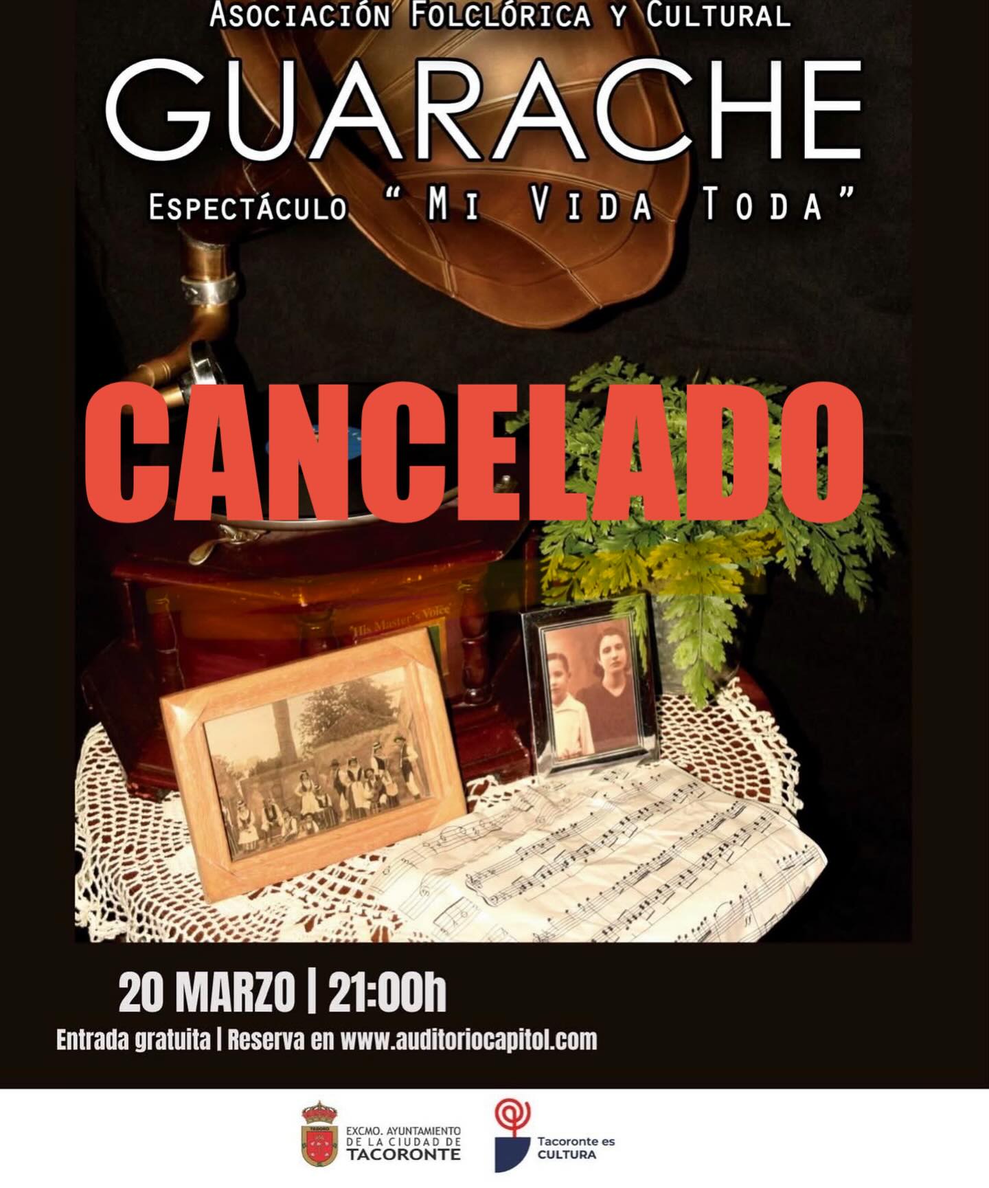 Debido a las alertas meteorológicas y las medidas de prevención adoptadas y siempre anteponiendo la seguridad de todos nos vemos obligados a cancelar los actos previstos para mañana, Misa de San José en Guamasa y el Espectáculo Mi Vida Toda del viernes en el Auditorio Capitol.

Sentimos los posibles inconvenientes y les informaremos en caso de poder realizarlo más adelante. 

Gracias a todos por confiar en nuestro trabajo y  haber agotado las entradas en pocas horas.