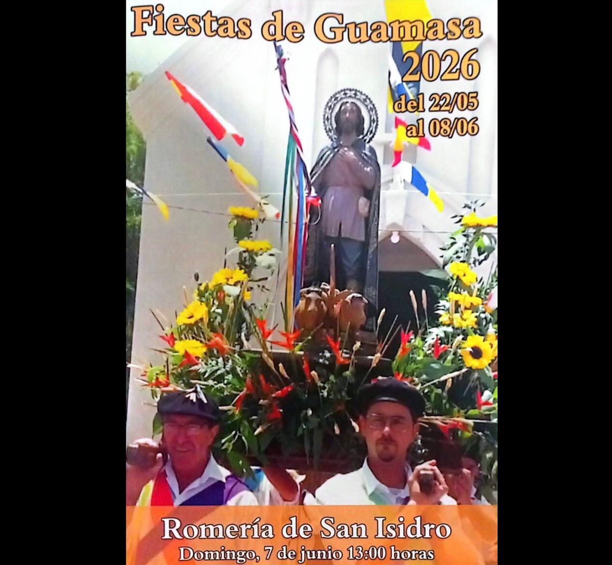 🎶🎶 “Con tu manta esperancera, te vi salir de tu casa, con tu manta esperancera, te vi salir de tu casa,llevabas una ñamera, caminito de Guamasa,
caminito de Guamasa, te vi salir de tu casa...” 🎶🎶

Pues eso.. el domingo nos vamos de Romería a Guamasa en Honor a San Isidro Labrador 🐮 🍷 🍗 🎶

#Tradición #Folclore #Guarache #Canarias #unidosporelfolclore romería Guamasa