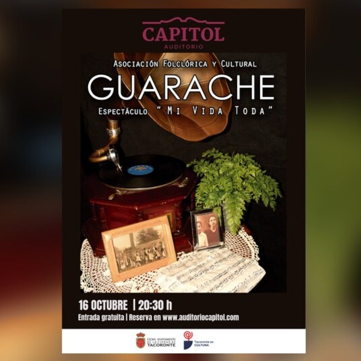 El viernes 16 de octubre volveremos al Auditorio Capitol de Tacoronte con uno de nuestros espectáculos más queridos, "Mi vida toda", un recorrido por las canciones populares que han acompañado a nuestros abuelos desde niños y que todavía hoy continúan en la memoria de muchos de nosotros. 

En breve les explicaremos como pueden acudir al evento por lo que estén atentos .

Este evento forma parte de la Agenda Cultural mensual del Área de Cultura del Excmo. Ayuntamiento de la Ciudad de Tacoronte, que dirige la alcaldesa María Sandra Izquierdo Fernández ✨ #Cultura #ApoyoCultural #Tacoronte